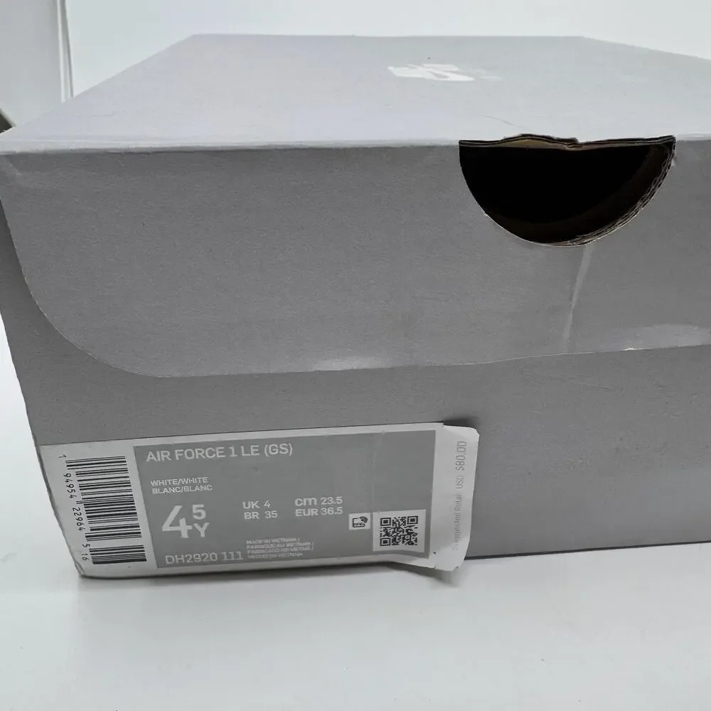 NIKE Youth Air Force 1 LE (GS) White/White